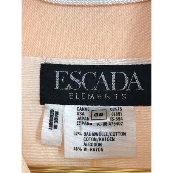 Escada Elements Peach Zip Front Blazer Size 36 - Picture 6 of 11